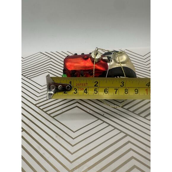 Primitives By Kathy Red Tractor Glass ORNAMENT NEW Christmas Holiday - Picture 5 of 6